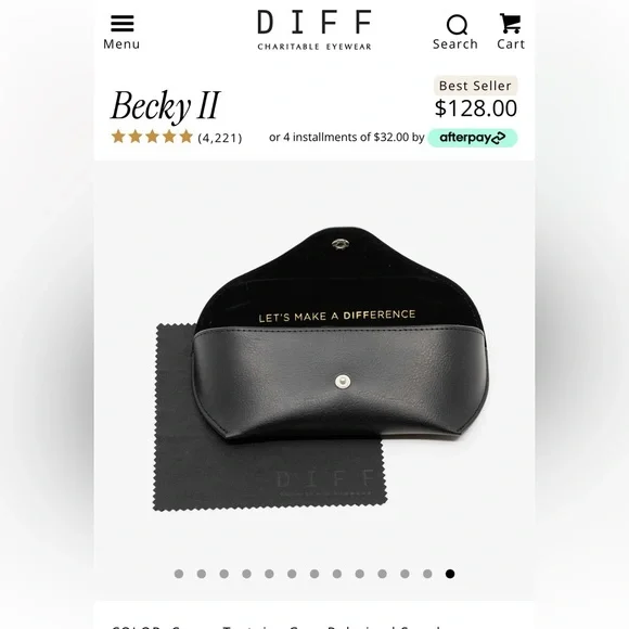 DIFF Eyewear Becky II Cream Tortoise Grey Polarized Sunglasses - Picture 5 of 15